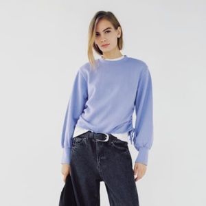 Zara ruched sweatshirt blue